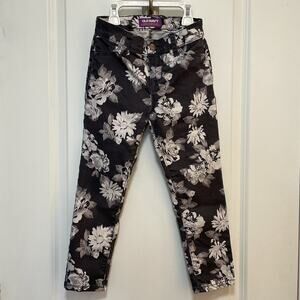 Old Navy Girls Floral Rockstar Jeggings Crop Size 7 Regular